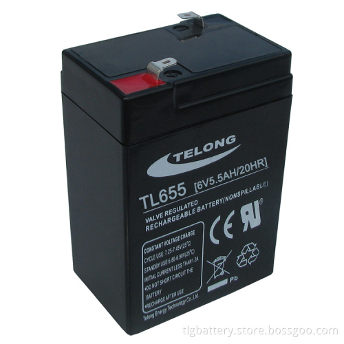 Valve Regulated Lead Acid Battery 6V 5.5ah for Flash Light